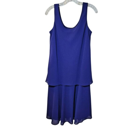 Patra Size Large Blue Sleeveless Dress Made in Korea Vintage No Jacket Preowned - Picture 2 of 6